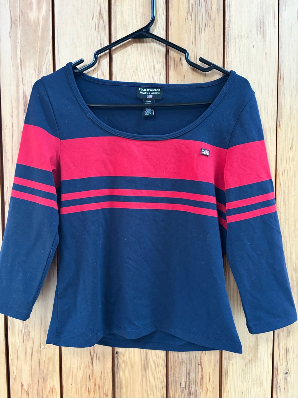 VTG Polo Jeans Co Ralph Lauren Striped Scoop Neck Top M